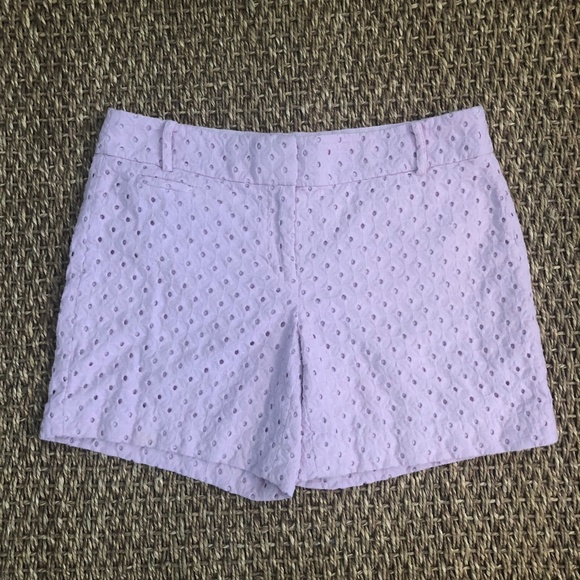 LOFT Lavender Eyelet Shorts Size 6 - Picture 1 of 2
